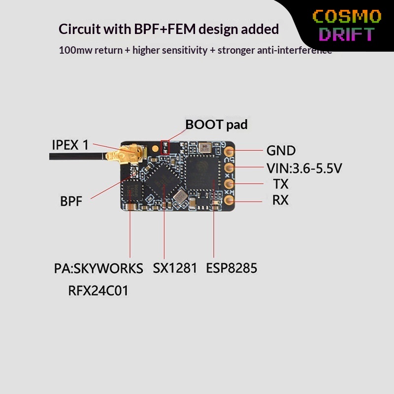 Drone Rc Board - Receptor BAYCK Expresslrs Elrs 2.4 Ghz