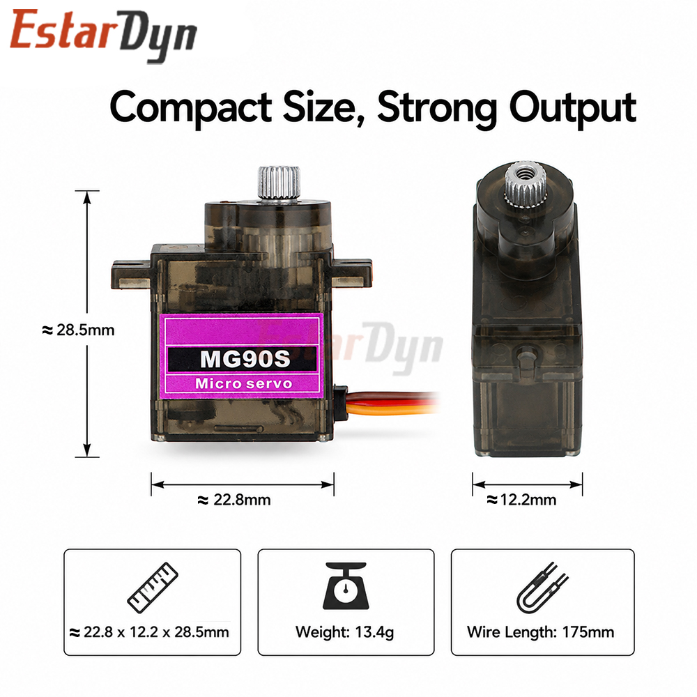 Servo Digital Estardyn MG90S c - Drone Rc Board reseña y precio