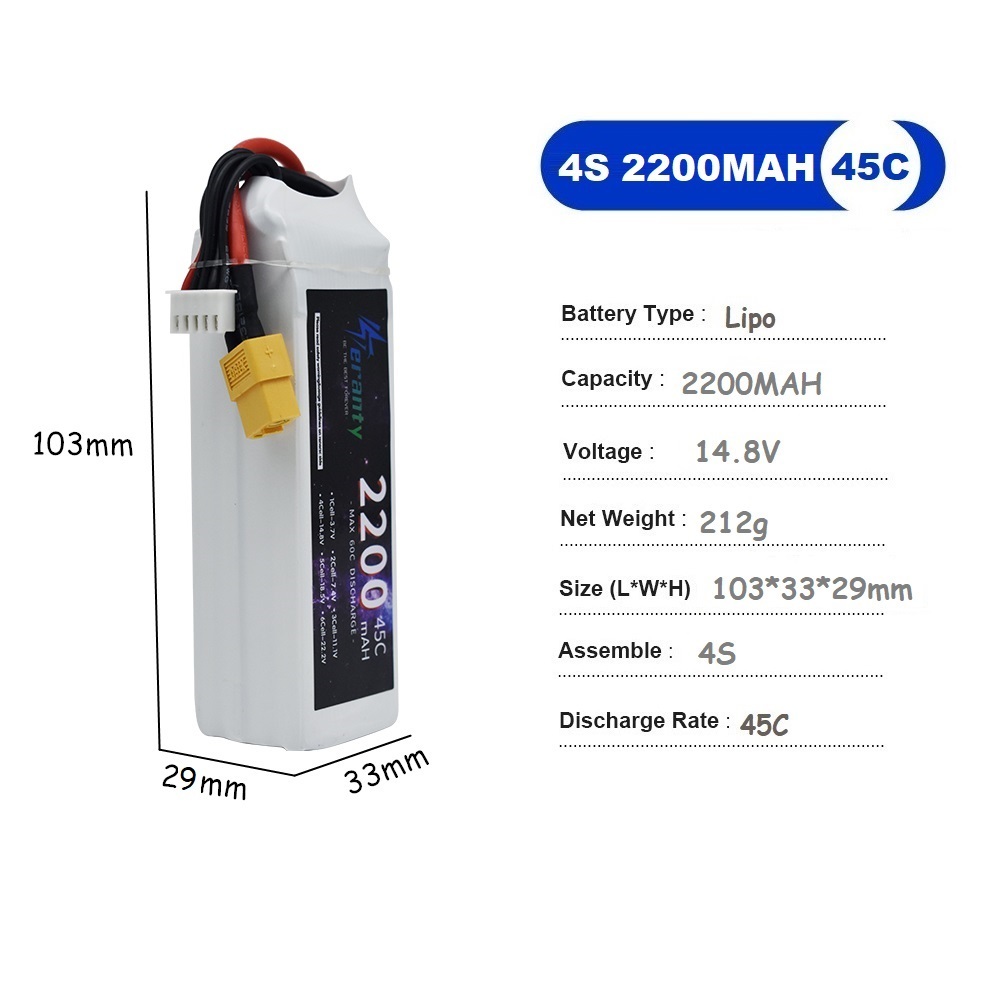 Batería LiPo 4S 14,8 V 1500mah - Drone Rc Race reseña y precio