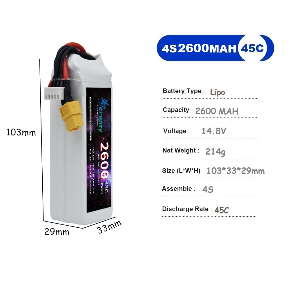 Batería LiPo 4S 14,8 V 1500mah - Drone Rc Race reseña y precio