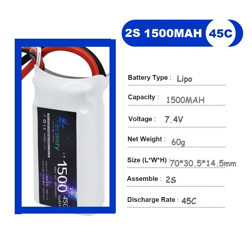 2 uds 7,4 V Lipo 2S batería 15 - Drone Rc Race reseña y precio
