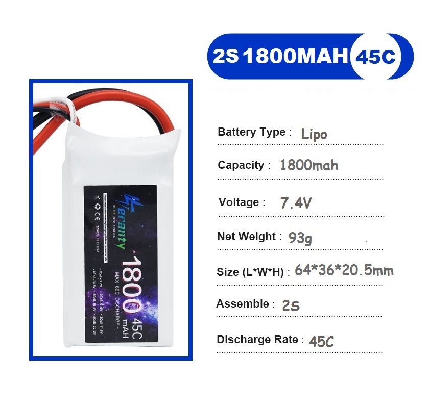 2 uds 7,4 V Lipo 2S batería 15 - Drone Rc Race reseña y precio