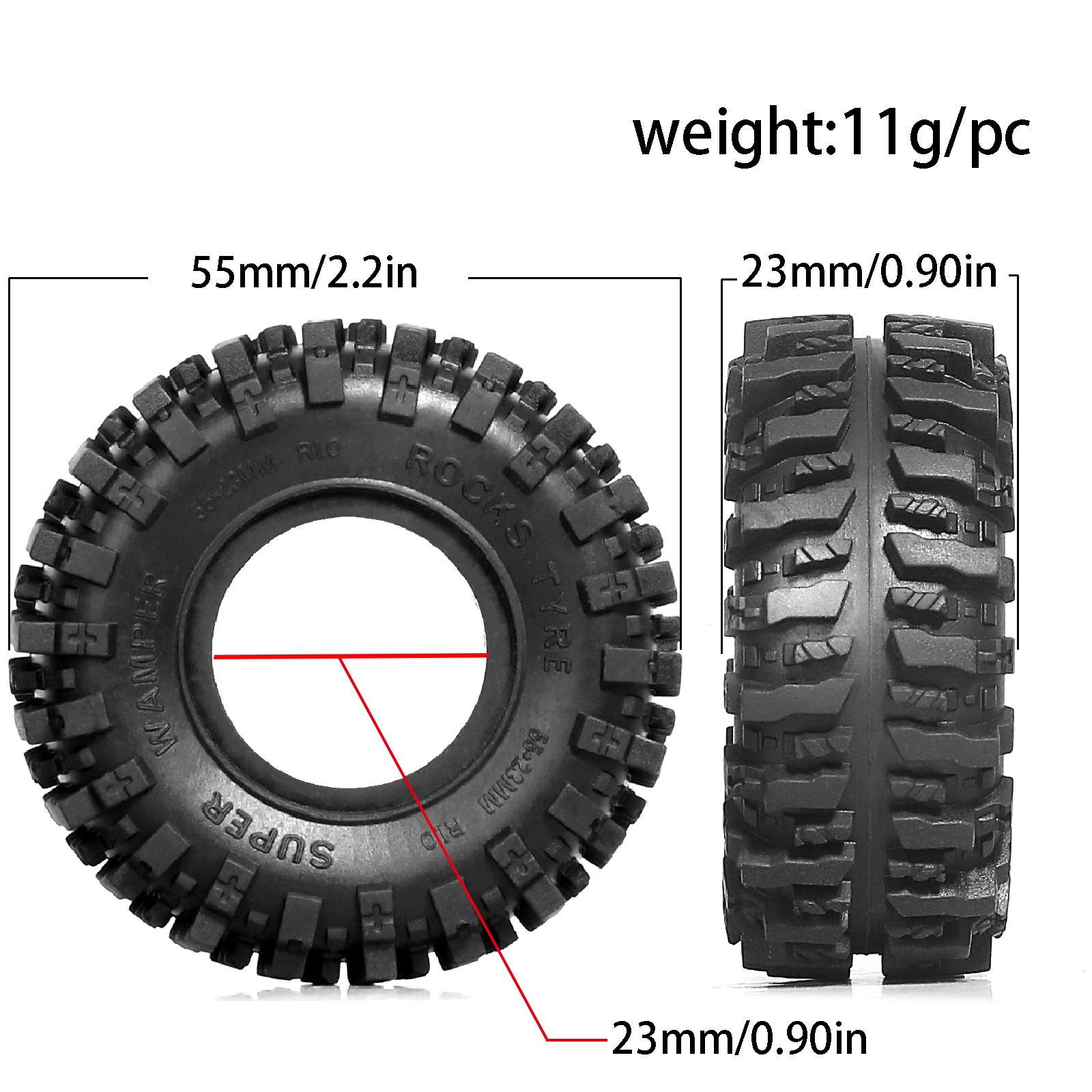 Neumáticos RC Crawler 1.0, 1/2 - Rc Rock Crawler reseña y precio